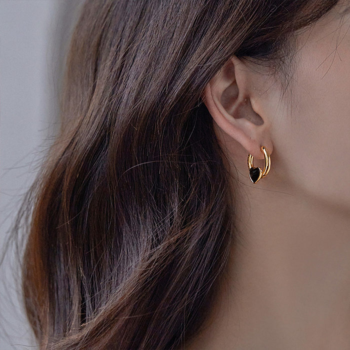 Fashion Heart Shape Copper Earrings Plating Copper Earrings