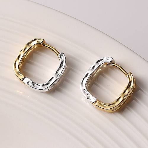 1 Pair Commute Color Block Plating Copper Gold Plated Earrings
