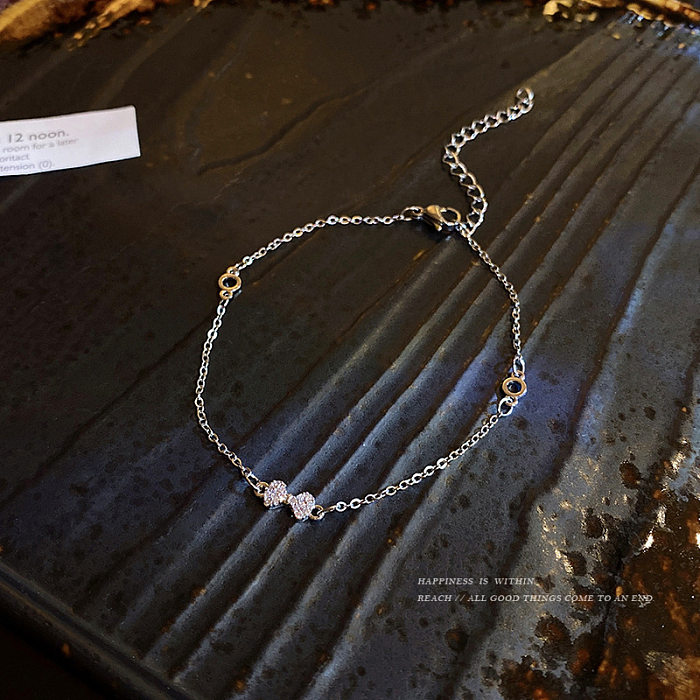 Fashion Round Copper Pearl Inlay Artificial Gemstones Bracelets 1 Piece