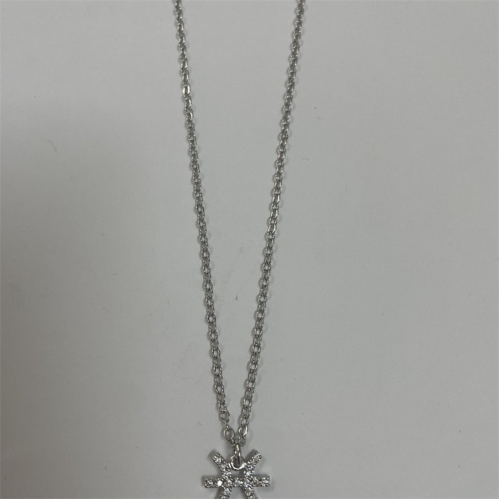 Cute Simple Style Commute Constellation Copper Plating Inlay Zircon Pendant Necklace Necklace