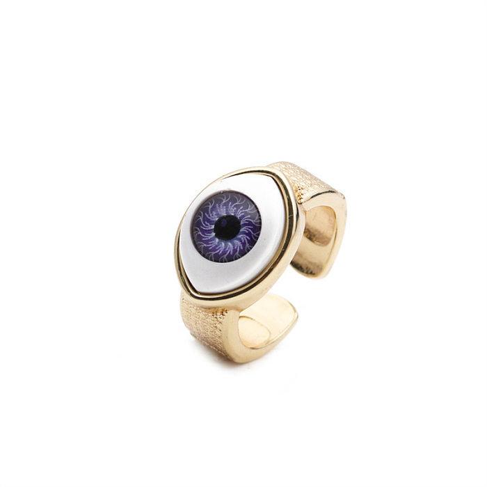 Jóias moda olho micro-incrustado zircão cobre anel aberto jóias por atacado