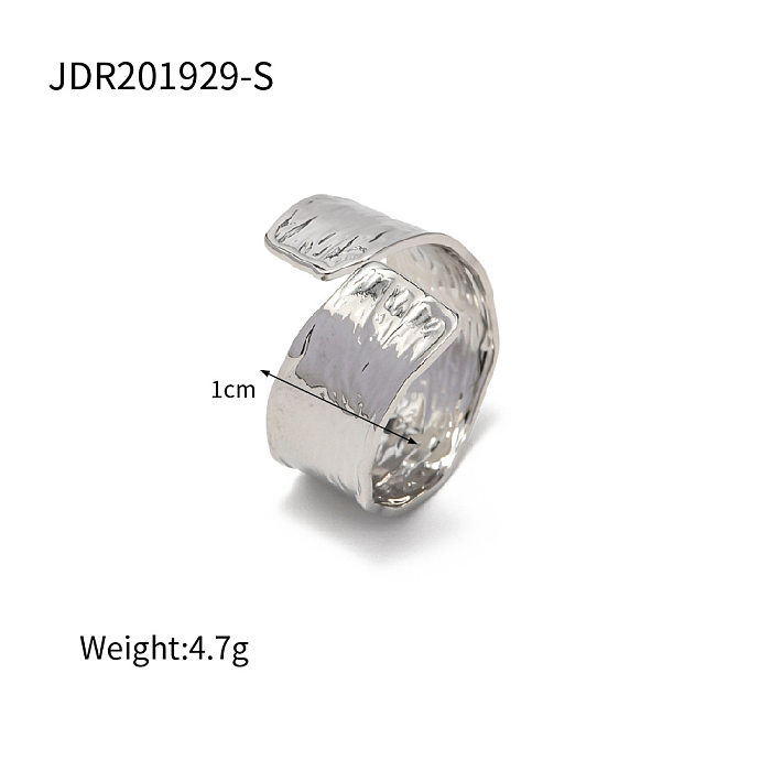 Retro Geometric Stainless Steel Open Ring Plating Stainless Steel Rings