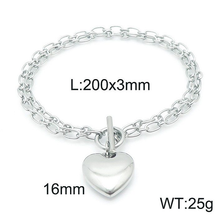 Europäischer und amerikanischer OT-Schnallen-Herz-Halsketten-Armband herzförmiger O-Ketten-Edelstahlanzug
