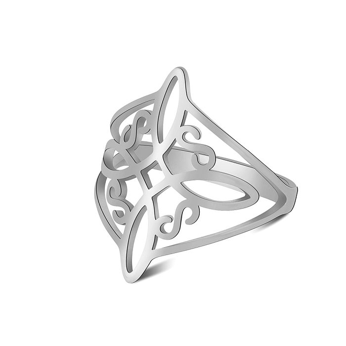 Simple Style Geometric Stainless Steel Plating Rings