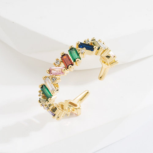 Fashion Heart Shape Copper Open Ring Inlay Zircon Copper Rings
