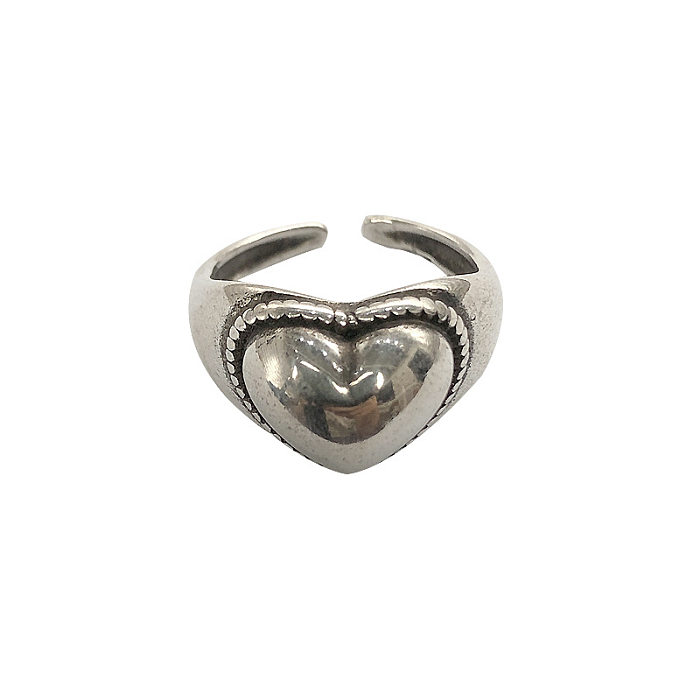 Elegant Heart Shape Copper Plating Open Ring 1 Piece