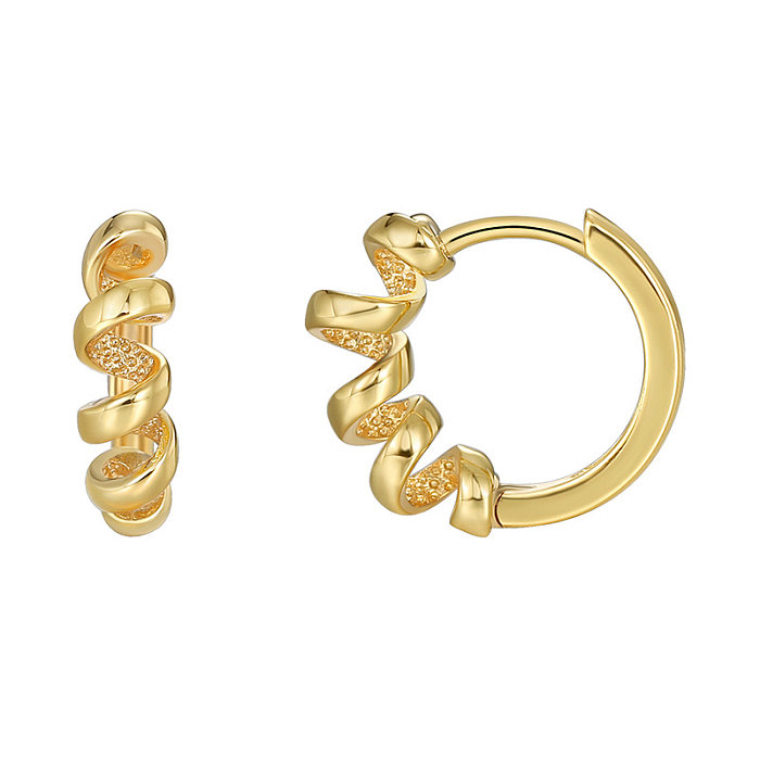1 Paar Ohrringe mit geometrischer Verkupferung und 18-Karat-Vergoldung