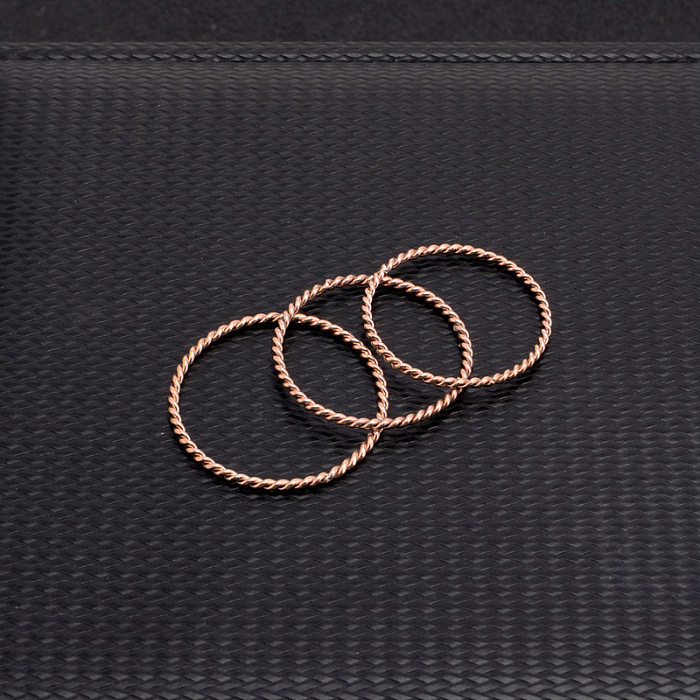 Simple Style Twist Titanium Steel Rings In Bulk