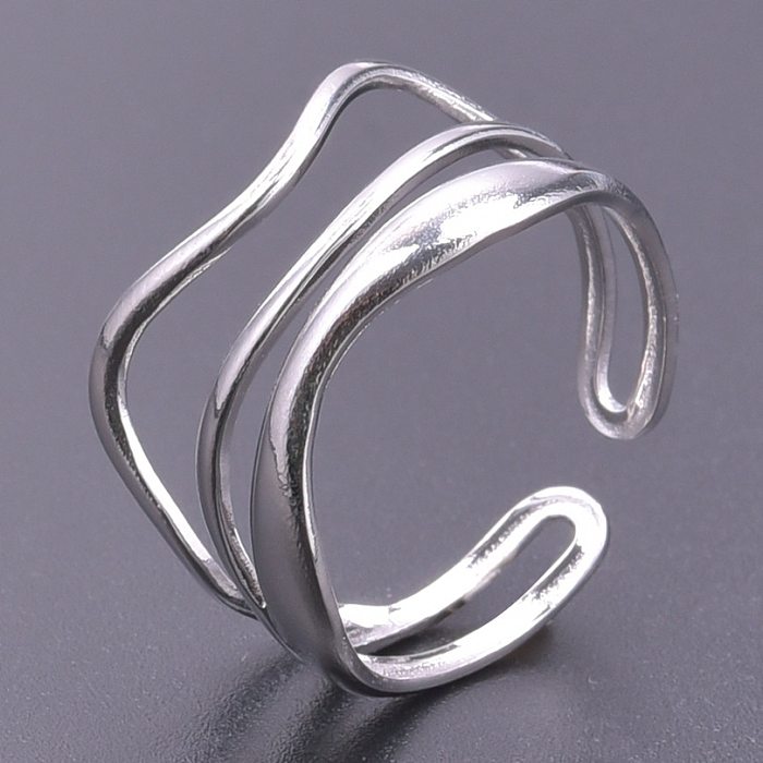 Wholesale 1 Piece Simple Style Geometric Titanium Steel Open Ring