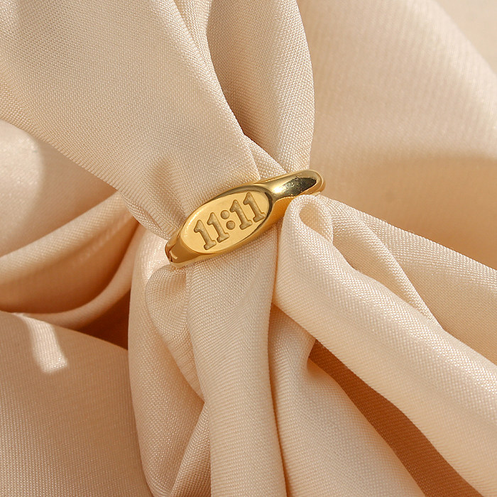 Número de moda Acero inoxidable Anillos chapados en oro Chapado en anillos de acero inoxidable