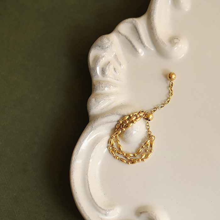 Anéis chapeados do aço 18K do titânio da cor sólida do estilo ouro moderno no volume
