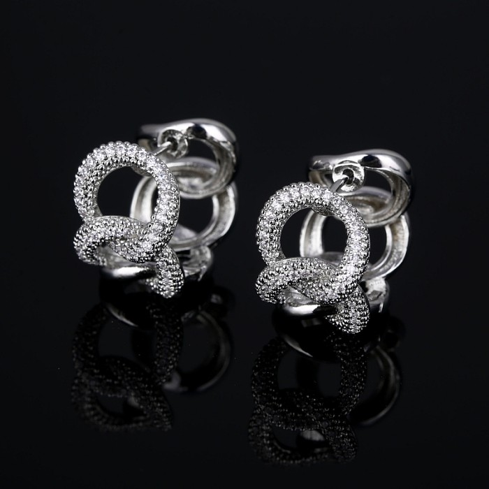 1 Pair Simple Style Irregular Plating Inlay Copper Zircon Earrings
