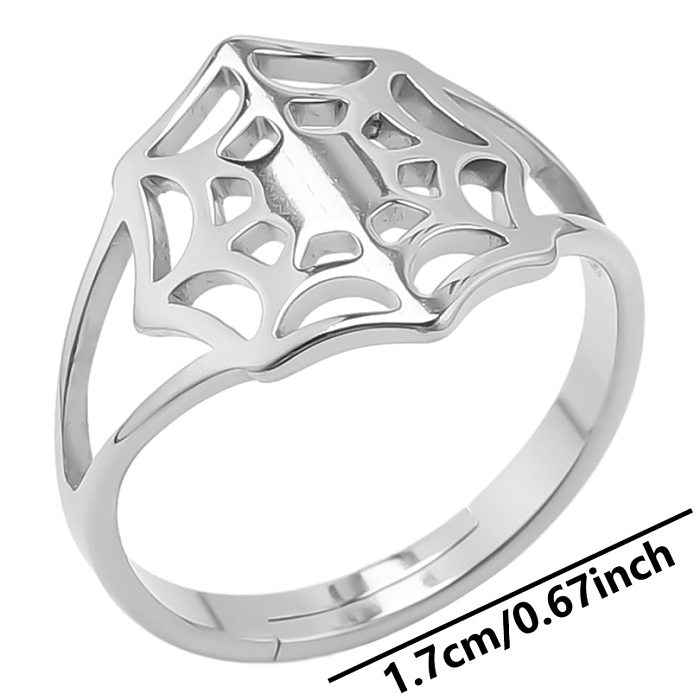 Simple Style Spider Web Stainless Steel Polishing Rings