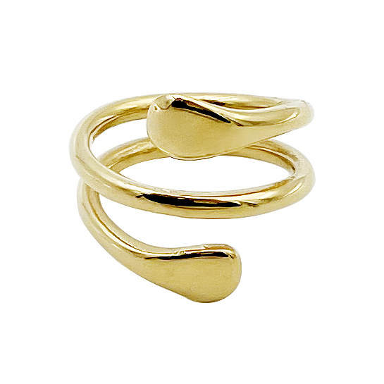 Moderner Stil Streetwear Commute Snake Edelstahl-Metallschicht-vergoldete Ringe