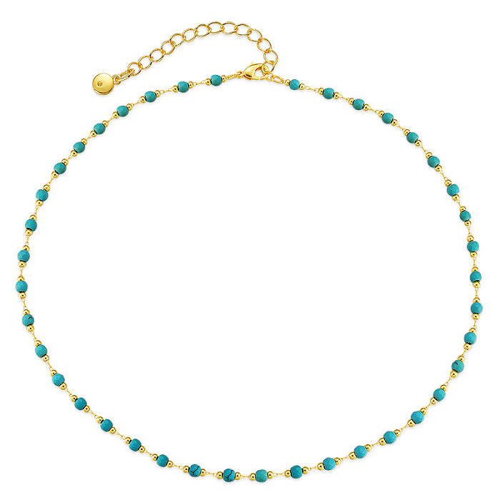 Simple Style Color Block Copper 18K Gold Plated Necklace In Bulk