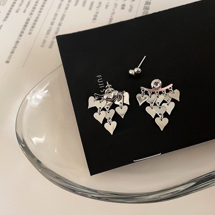 1 Pair Simple Style Streetwear Heart Shape Plating Copper Ear Studs