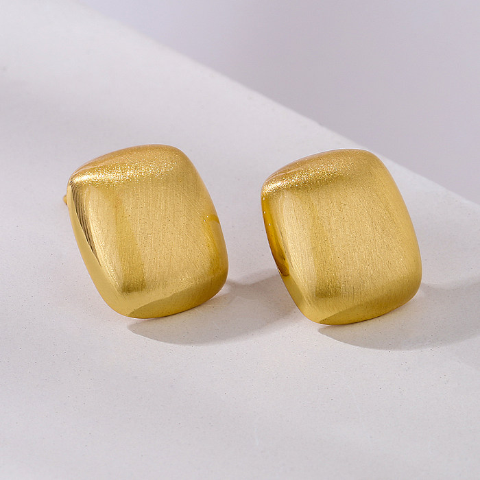 Fashion Solid Color Copper Plating Ear Studs