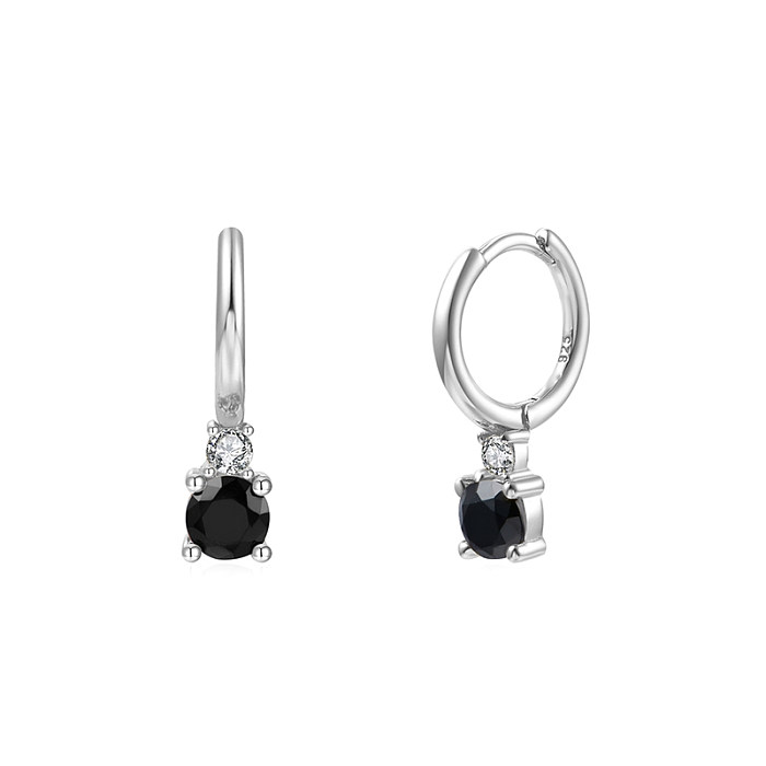 1 Pair Casual Elegant Round Copper Plating Inlay Zircon Gold Plated Drop Earrings