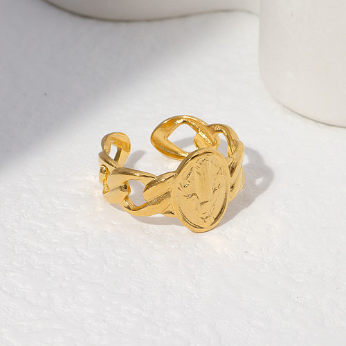 Fashion Geometric Stainless Steel Plating Open Ring
