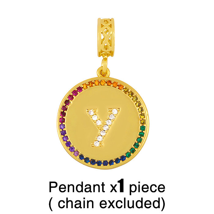 Vente chaude mode plaque ronde 26 lettres pendentif collier en gros
