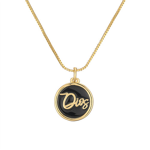 IG Style Simple Style Heart Shape Copper Plating Inlay Zircon Gold Plated Pendant Necklace