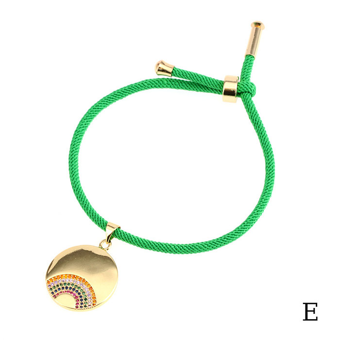 Fashion Geometric Copper Handmade Zircon Bracelets