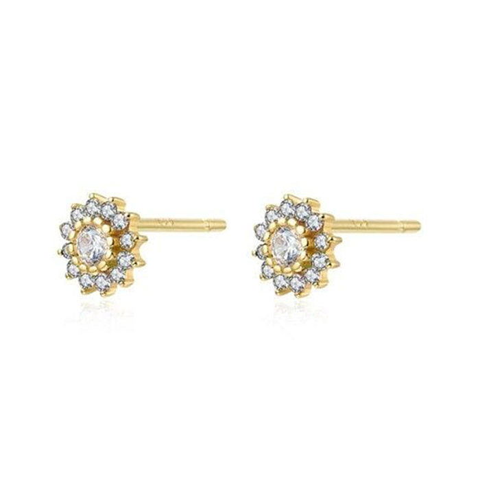 1 Pair Simple Style Star Water Droplets Inlay Sterling Silver Copper Artificial Diamond Ear Studs