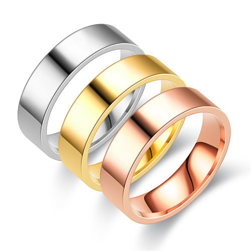 Venda por atacado de joias de anel simples de aço inoxidável plano simples