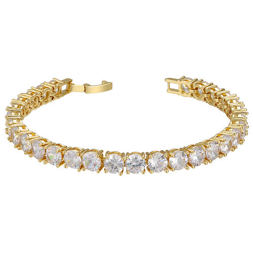Micro-inlaid Zircon Bracelet Round Diamond Trend Full Zircon Bracelet Copper Bracelet