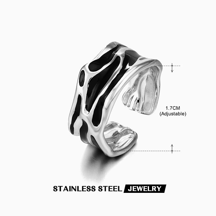 Cool Style Geometric Stainless Steel Open Ring In Bulk