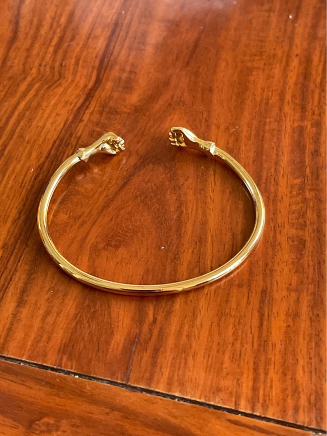 Simple Style Solid Color Copper Bangle