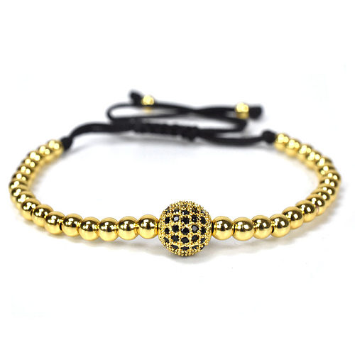 Modern Style Classic Style Geometric Round Copper Inlay Zircon Bracelets
