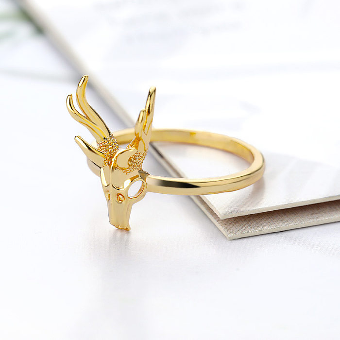 Simple Style Classic Style Antelope Brass Hollow Out Rings