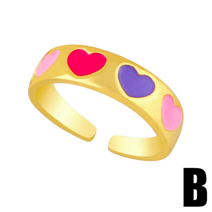 Wholesale Jewelry Color Heart Ring Copper Ring jewelry