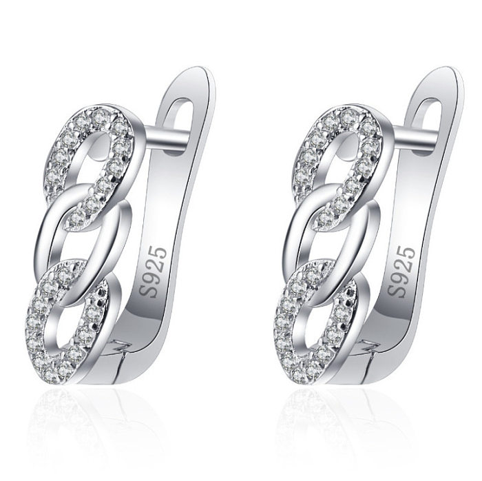 1 Pair IG Style Korean Style Geometric Plating Inlay Copper Zircon Earrings