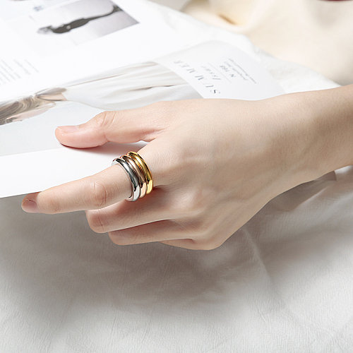 Simple Style Geometric Stainless Steel Plating Rings 1 Piece