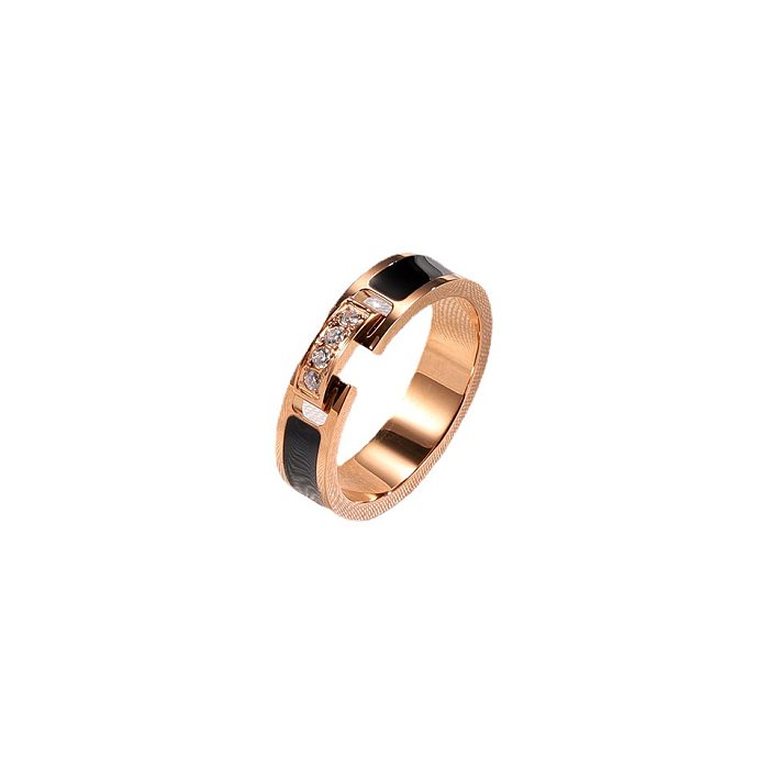 Anéis de diamante artificiais do embutimento Titanium geométrico do chapeamento de aço do estilo simples