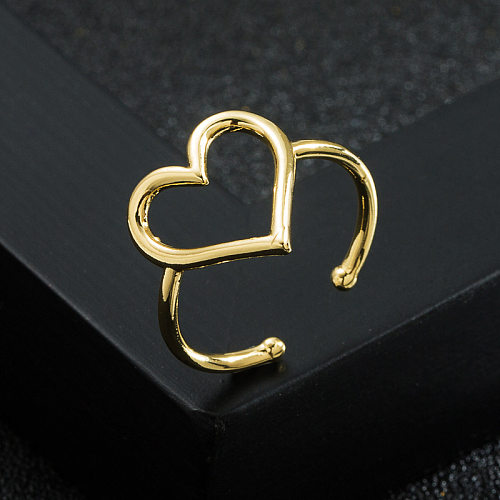 Fashion New Copper Plating 18K Gold Micro Inlaid Zircon Open Female Hollow Ring