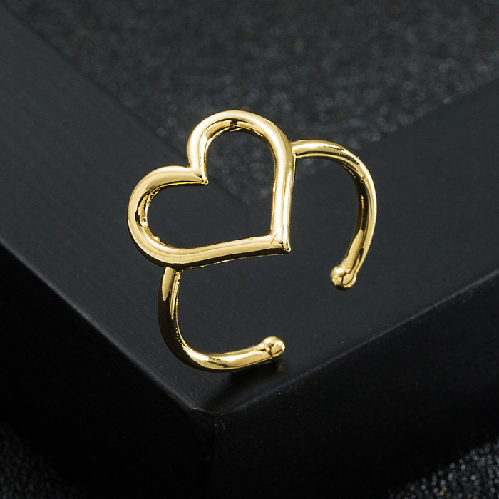 Mode Neue Verkupferung 18K Gold Micro Intarsien Zirkon Offenen Weiblichen Hohl Ring