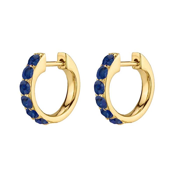 1 Pair INS Style Simple Style Circle Copper Plating Inlay Zircon Gold Plated Earrings