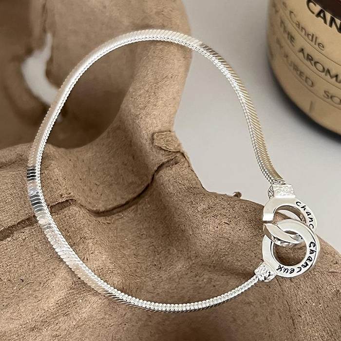 Bracelets plaqués cuivre à double anneau pour femme