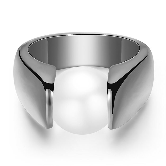 Classic Style Round Titanium Steel Rings