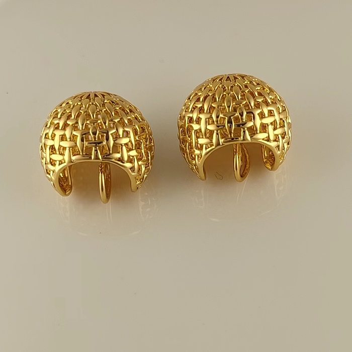 1 Pair Retro Simple Style Geometric Plating Copper Ear Cuffs