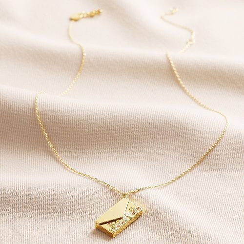 Copper Plated Real Gold Artistic Vintage Flower Open And Close Album Photo Frame Envelope Small Box Pendant Necklace Ornament