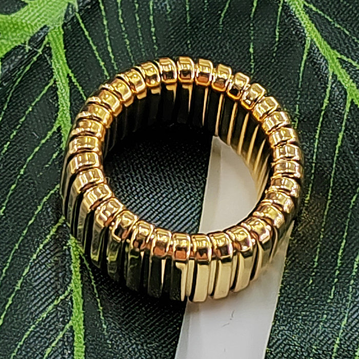 Bracelets d'anneaux de placage en acier titane géométrique Commute