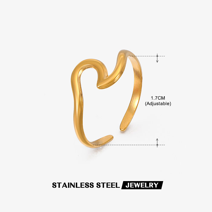 Simple Style Geometric Stainless Steel Open Rings In Bulk