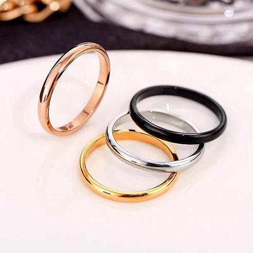 Simple Style Commute Solid Color Stainless Steel Rings In Bulk