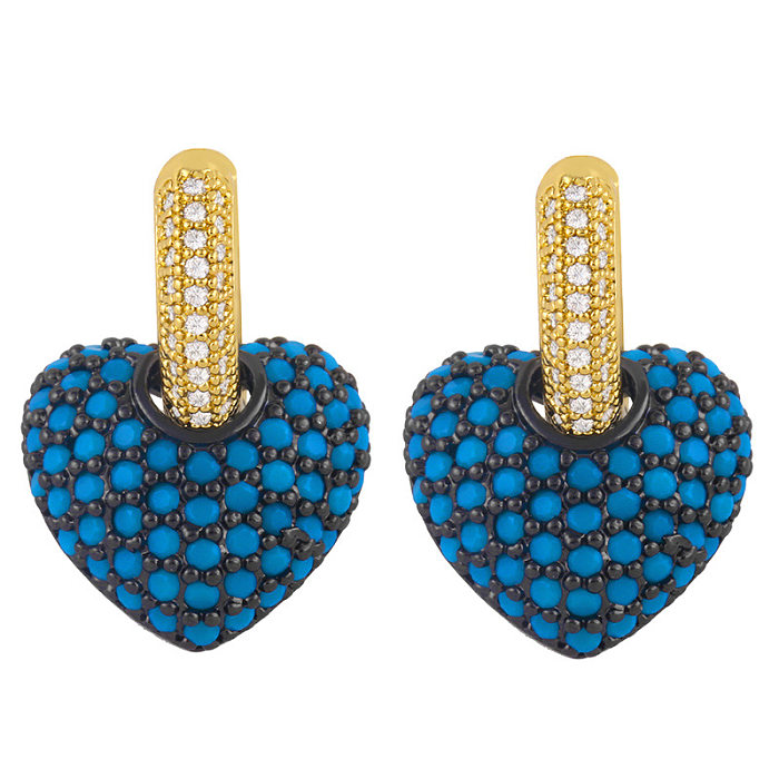 Simple Diamond Heart Earrings