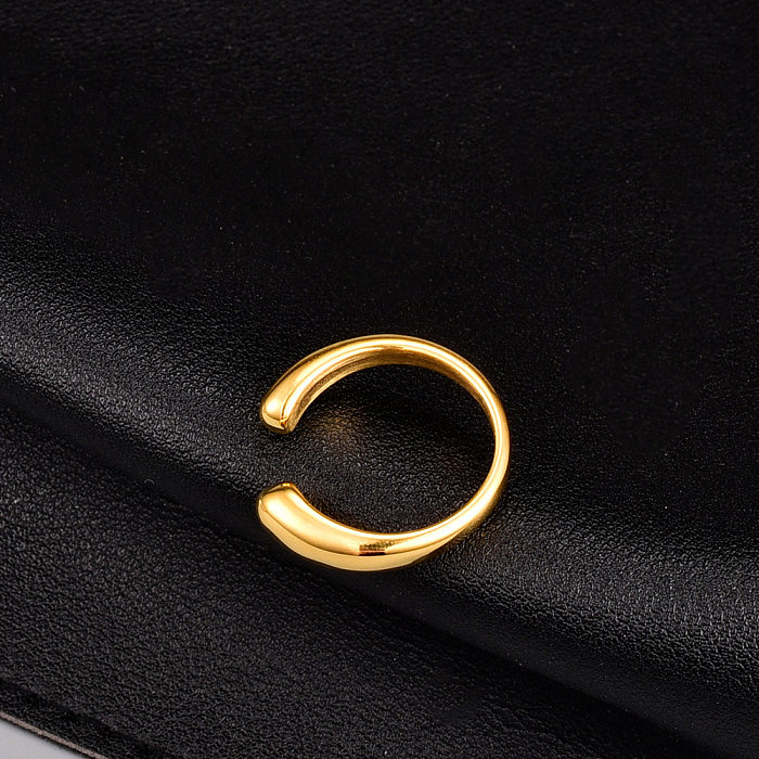 Simple Fashion Solid Color Titanium Steel Oval Open Ring Wholesale jewelry