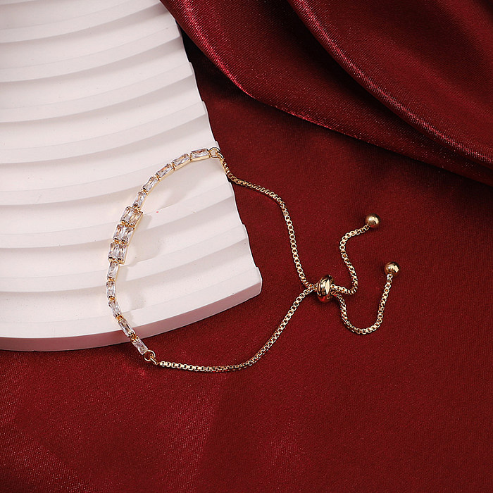 Bracelets plaqués or 18 carats avec incrustation de cuivre de couleur unie de style simple